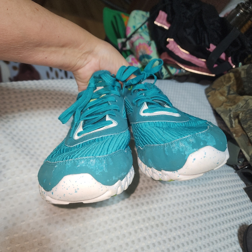 REEBOK EUC WOMENS SZ 10.5 ZIGTECH BLUE GREEN CIRQUE DU SOLEIL SNEAKER SHOES - Picture 8 of 10